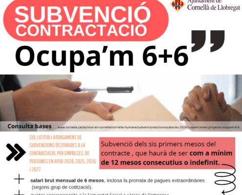 SUBVENCIÓ PER A LA CONTRACTACIÓ: Ocupa'm 6+6